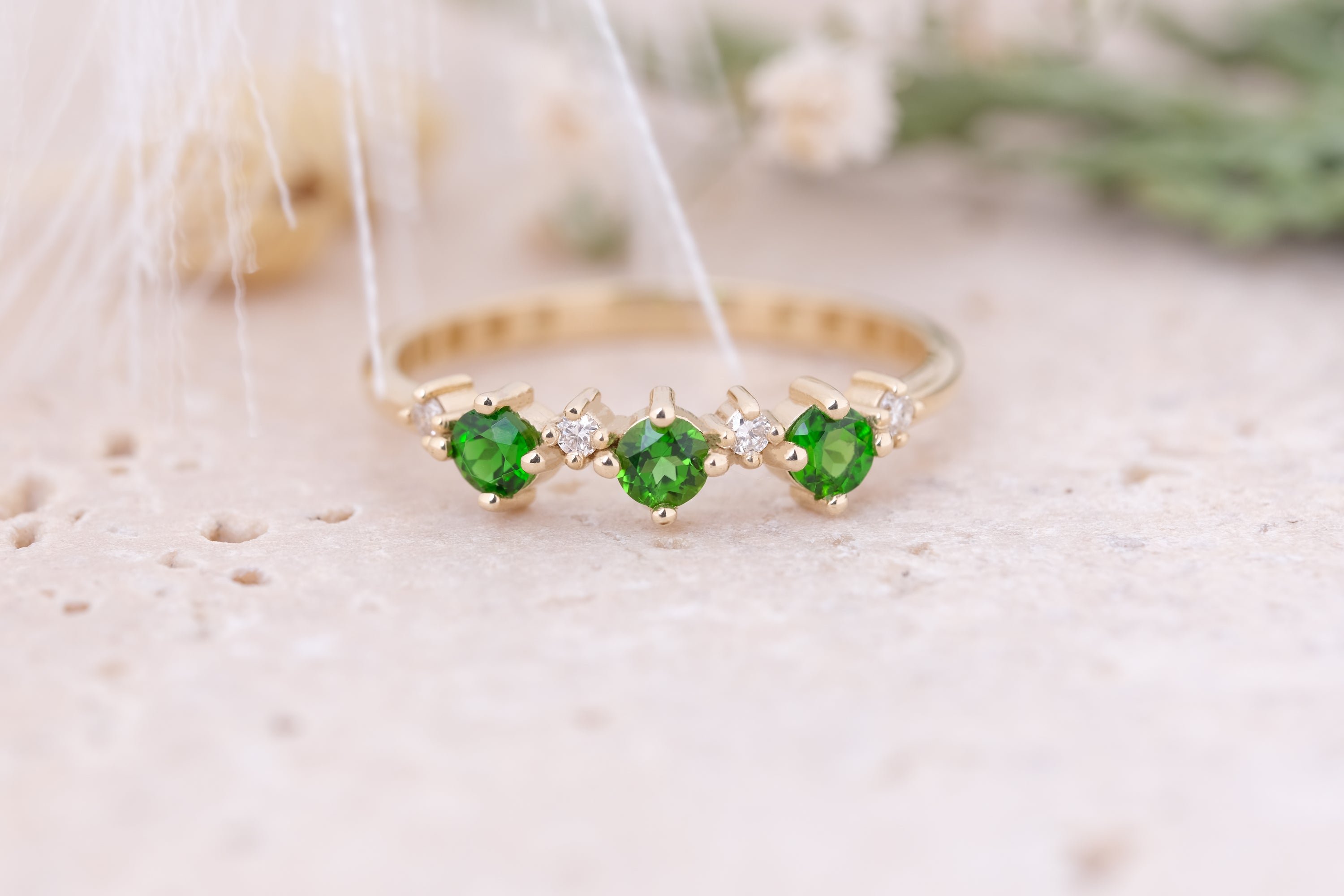 Krom Diopsit Yüzükler