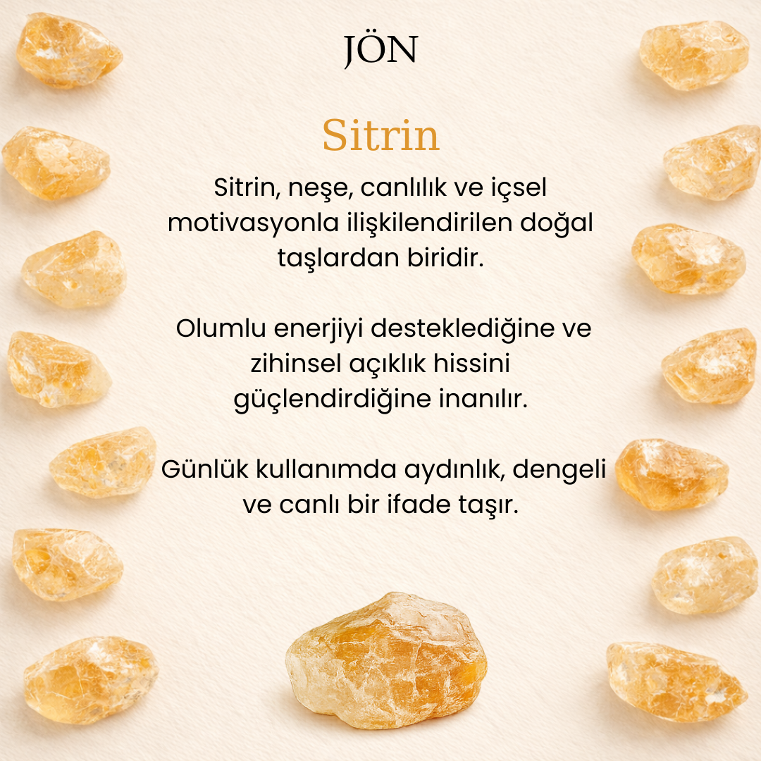 Sitrin Doğal Taşlı Kolye