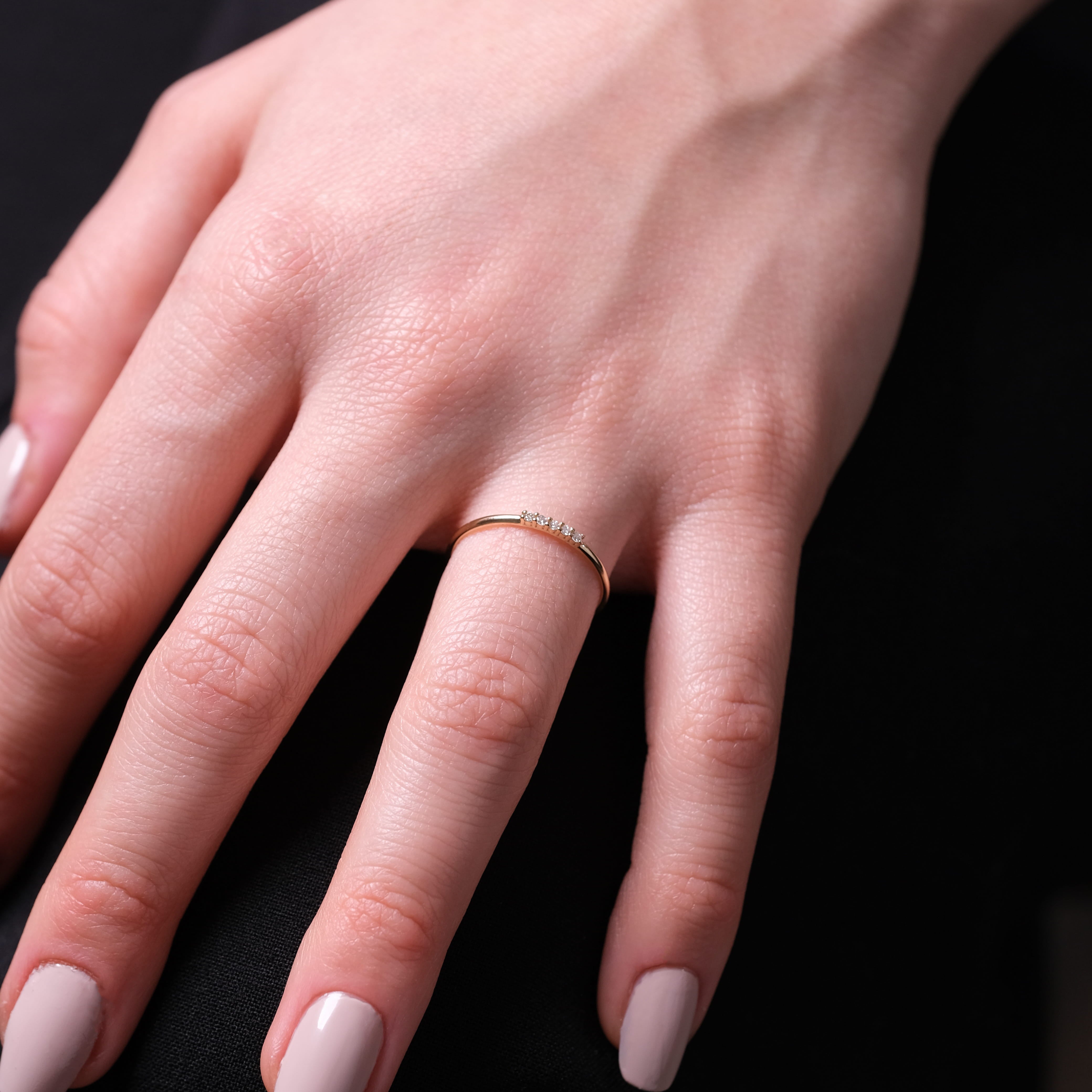 Minimal Beştaş Pırlanta Yüzük – 14 Ayar Altın