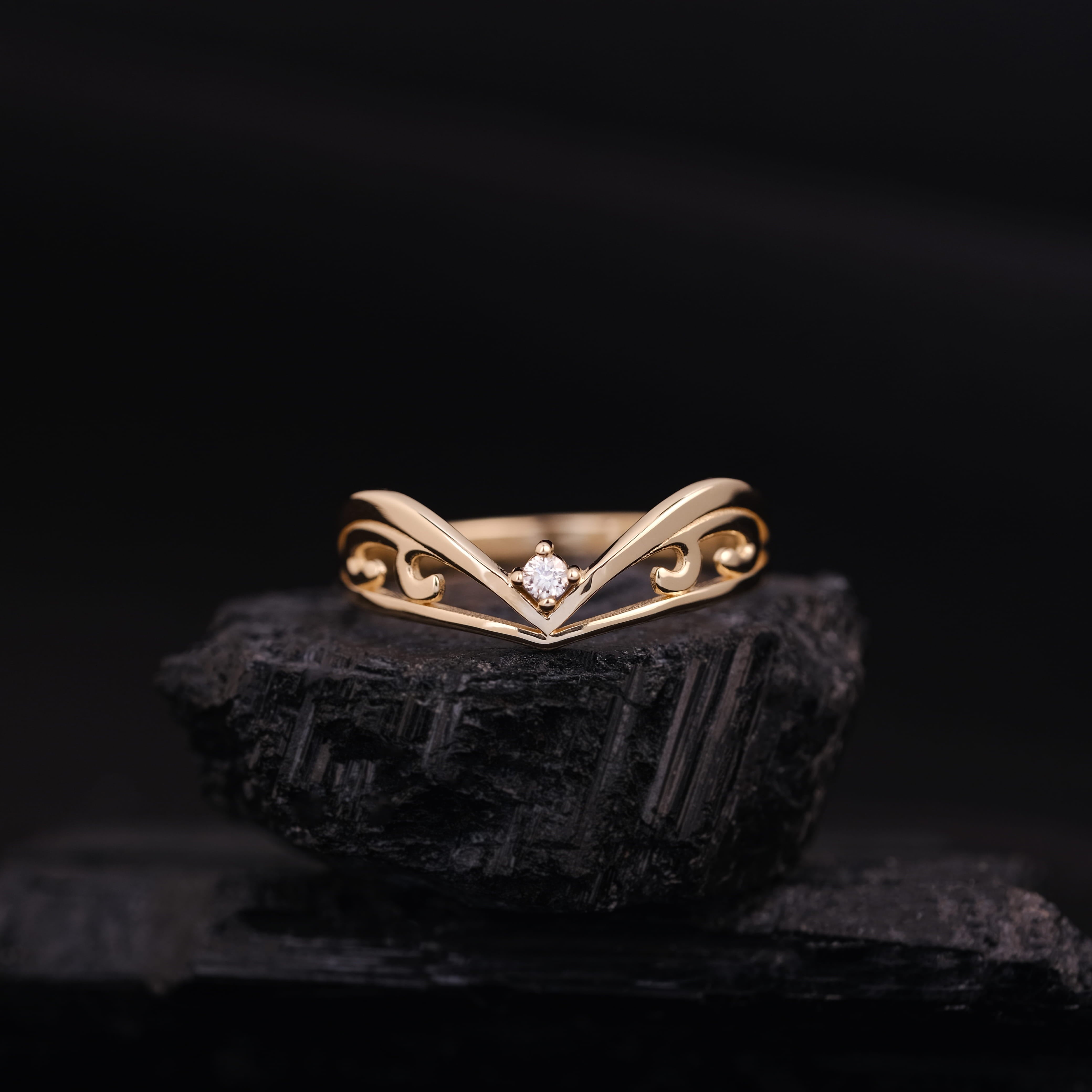 Sirius Flow – Pırlantalı 14 Ayar Altın Yüzük