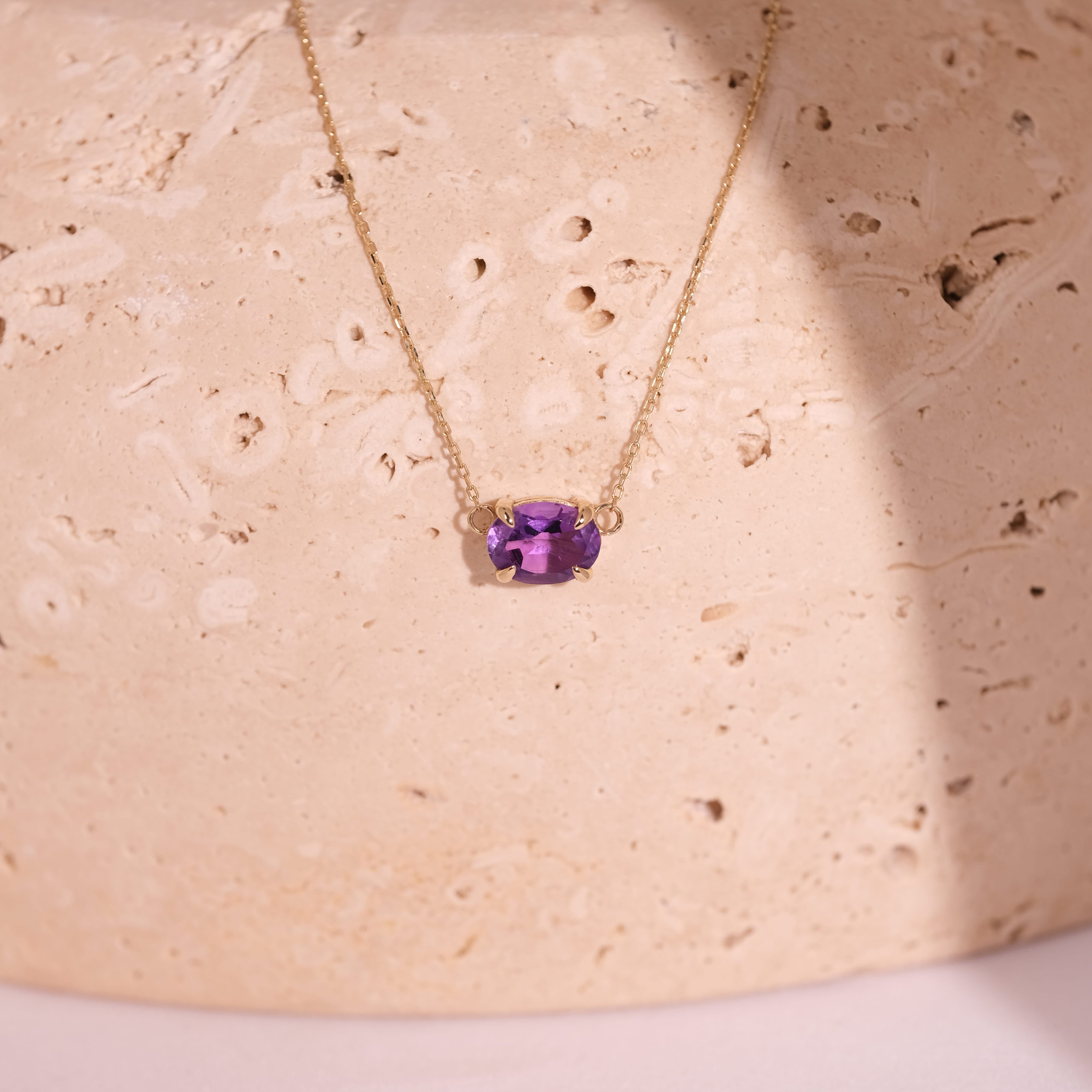 Ametist Doğal Taşlı Kolye