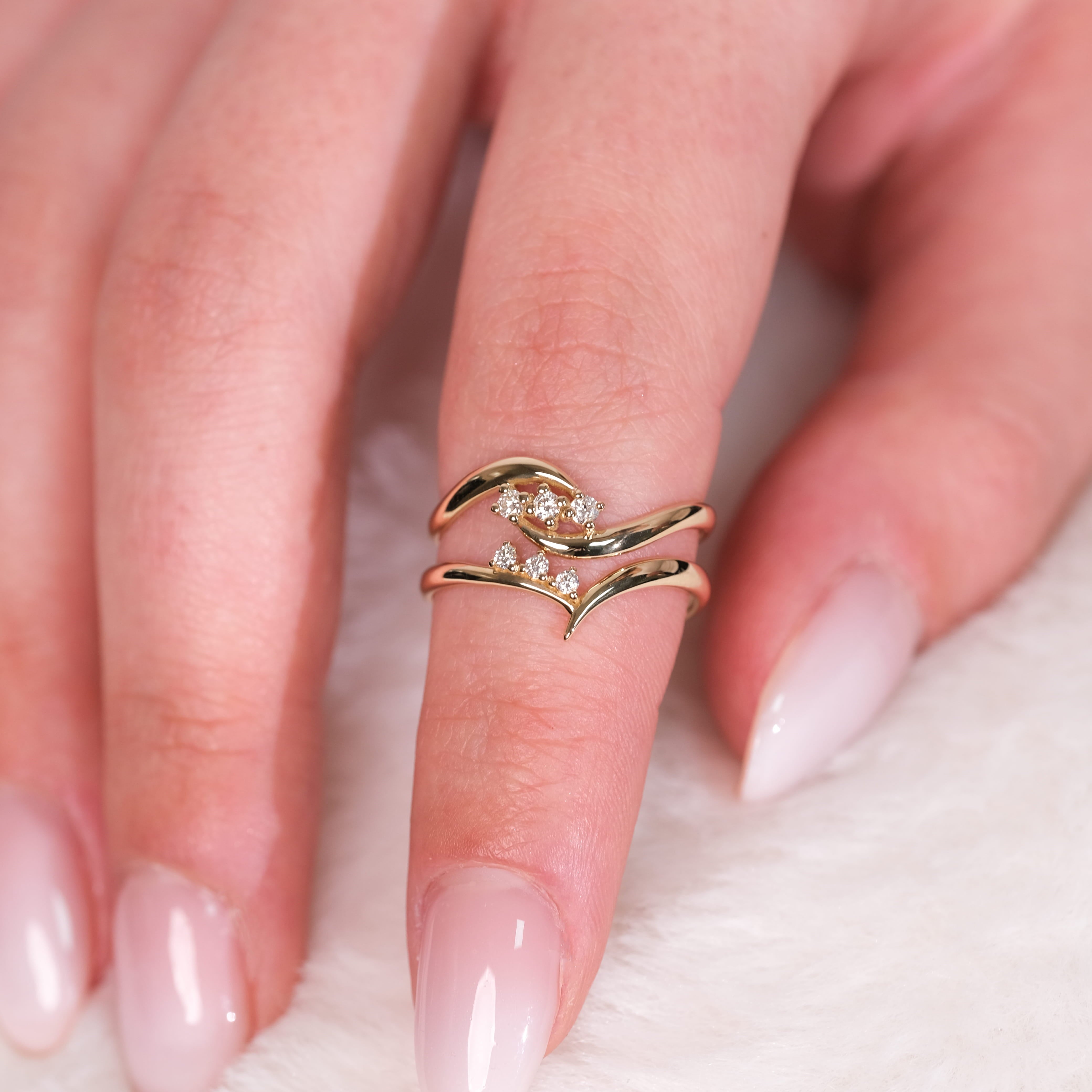 Lina - 14 Ayar Pırlantalı Altın Yüzük