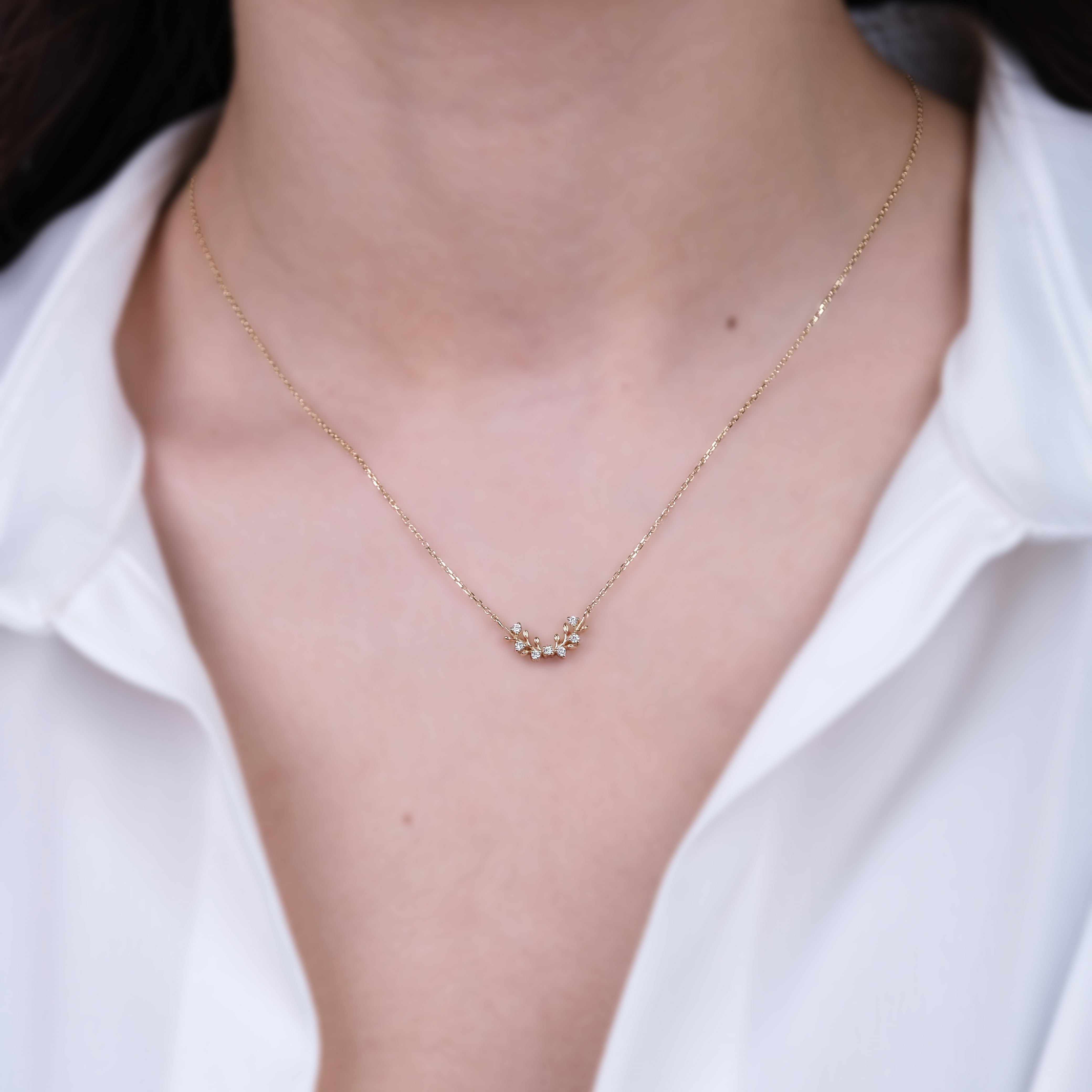 Livia Bloom - 14 Ayar Pırlantalı İnce Kolye