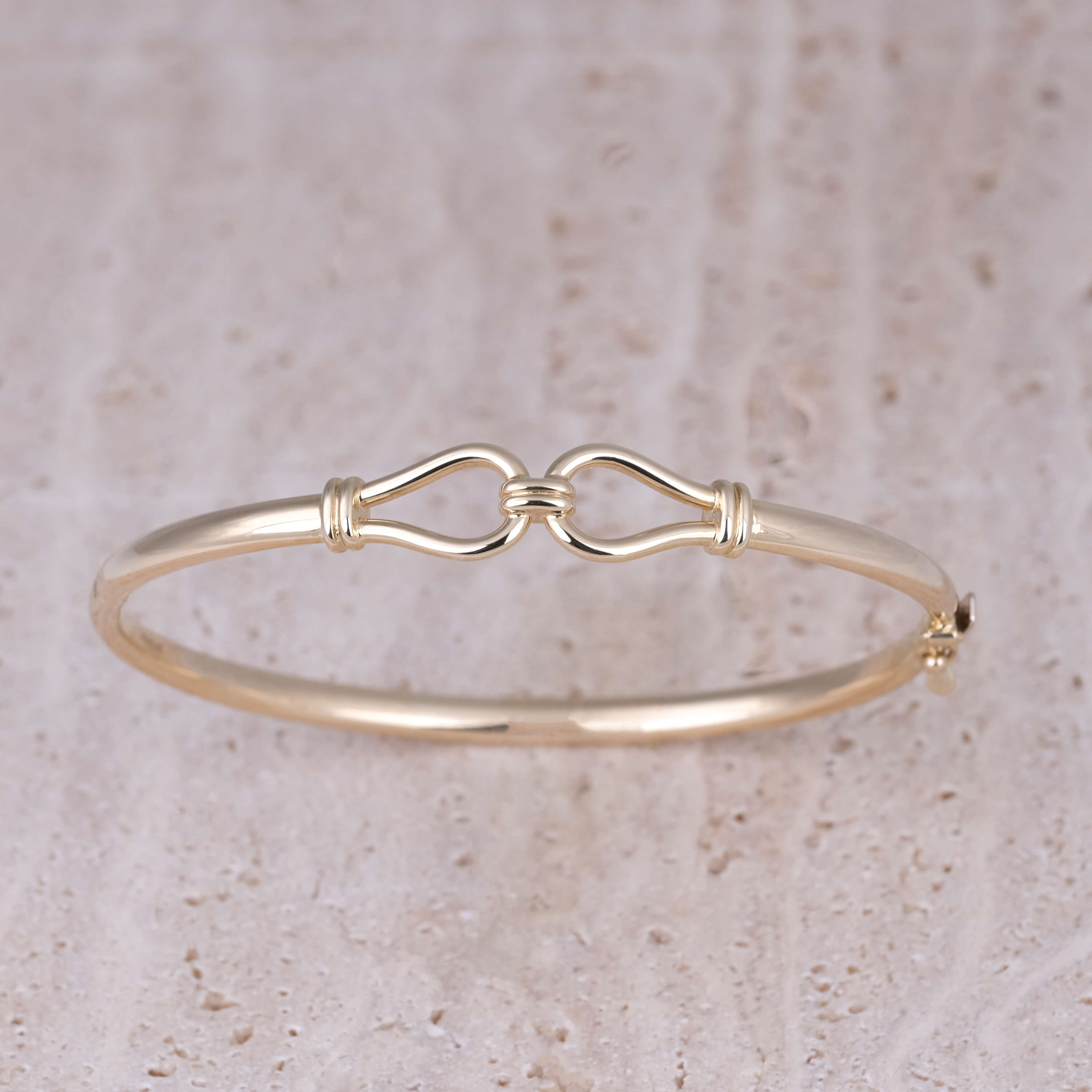 Çift Halka Formlu 14 Ayar Altın Kelepçe