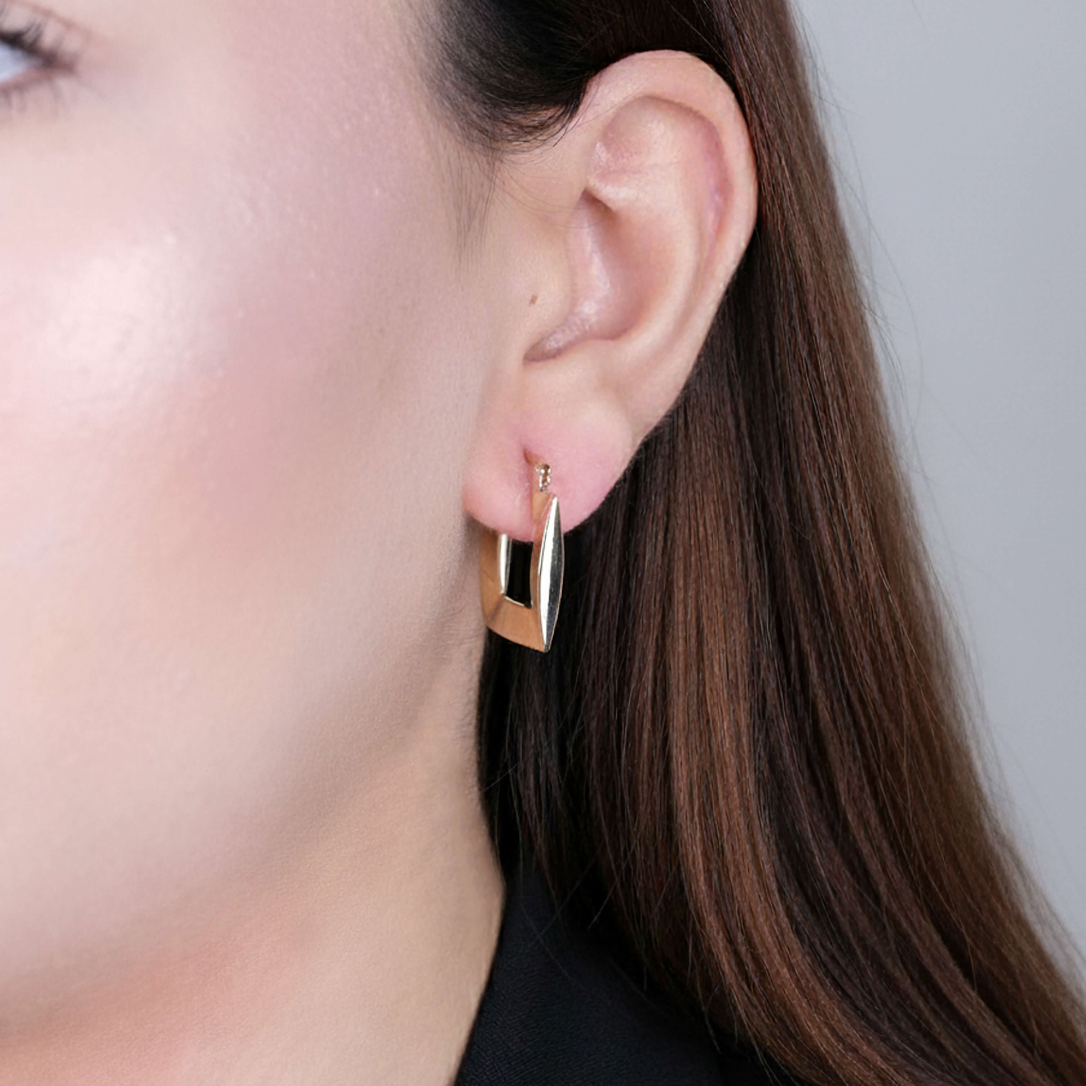 Geometrik Model 14 Ayar Altın Küpe