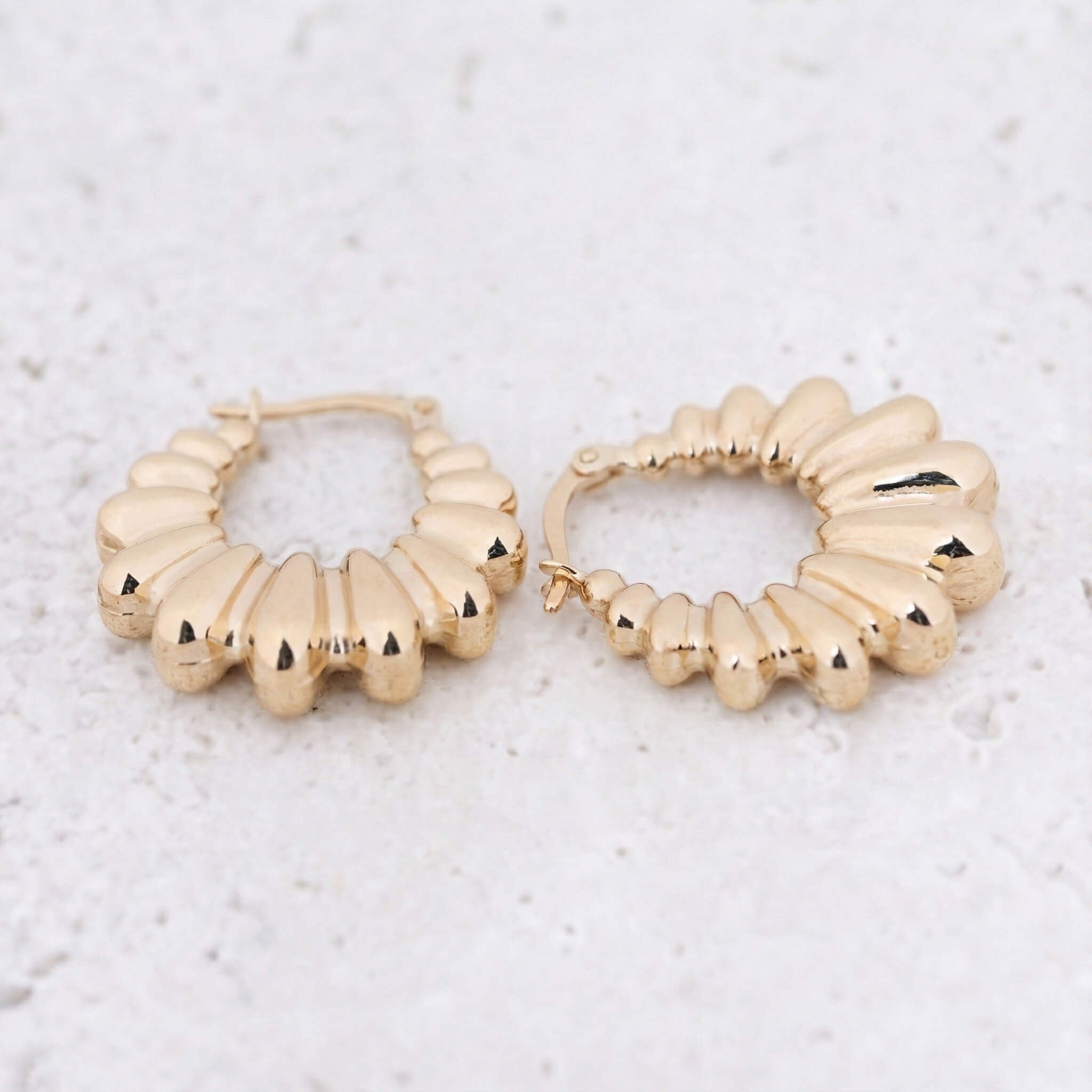 Ripple Halka Model 14 Ayar Altın Küpe