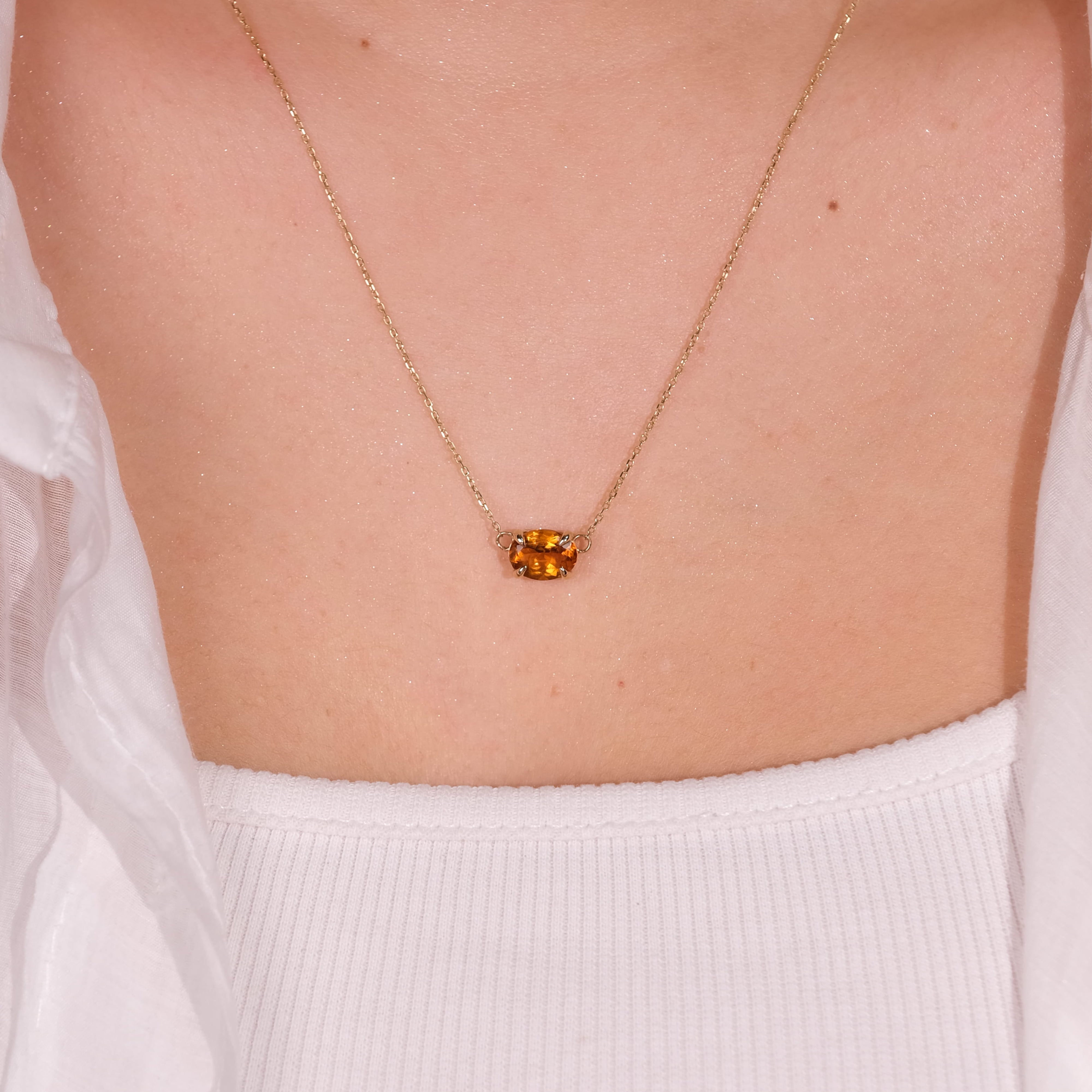 Sitrin Doğal Taşlı Kolye