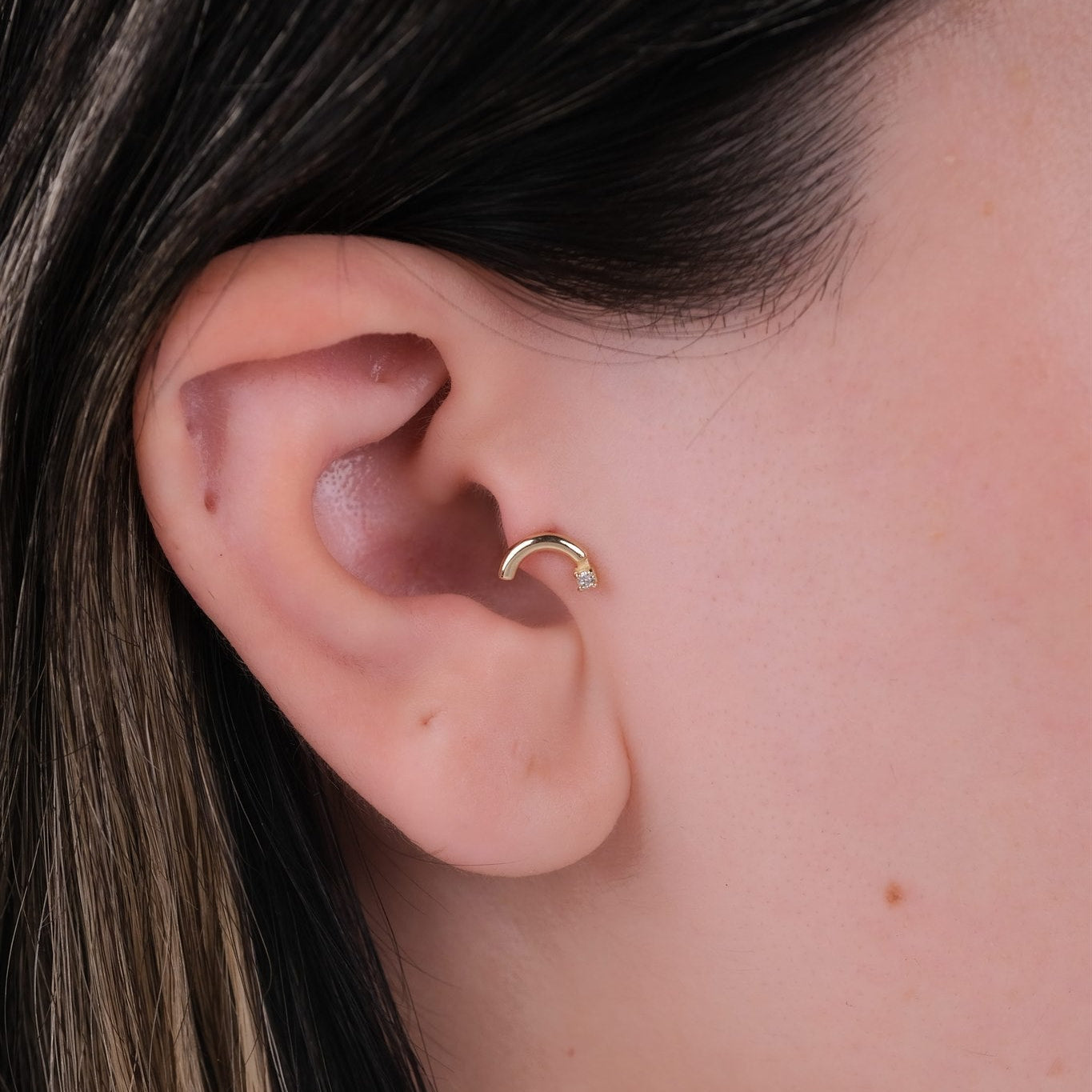 Kayan Yıldız Piercing -14 Ayar Altın Pırlanta