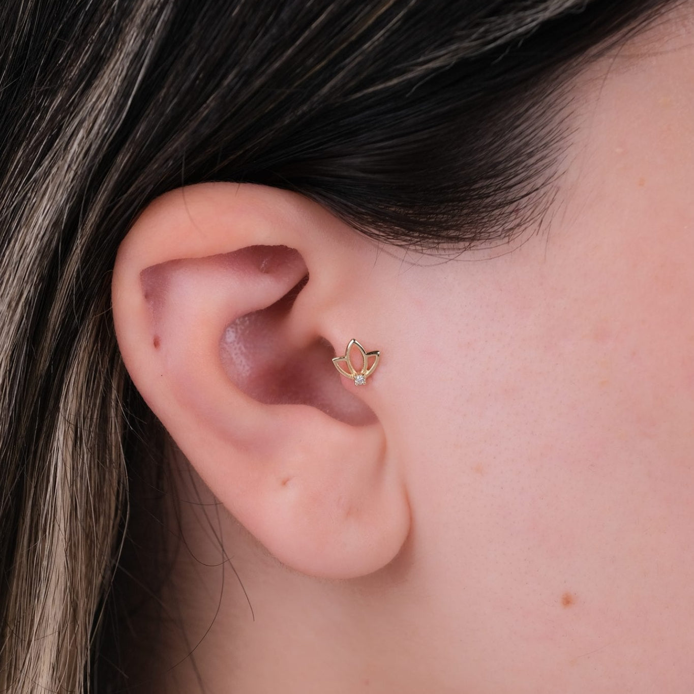Lotus Piercing - 14 Ayar Altın Pırlanta