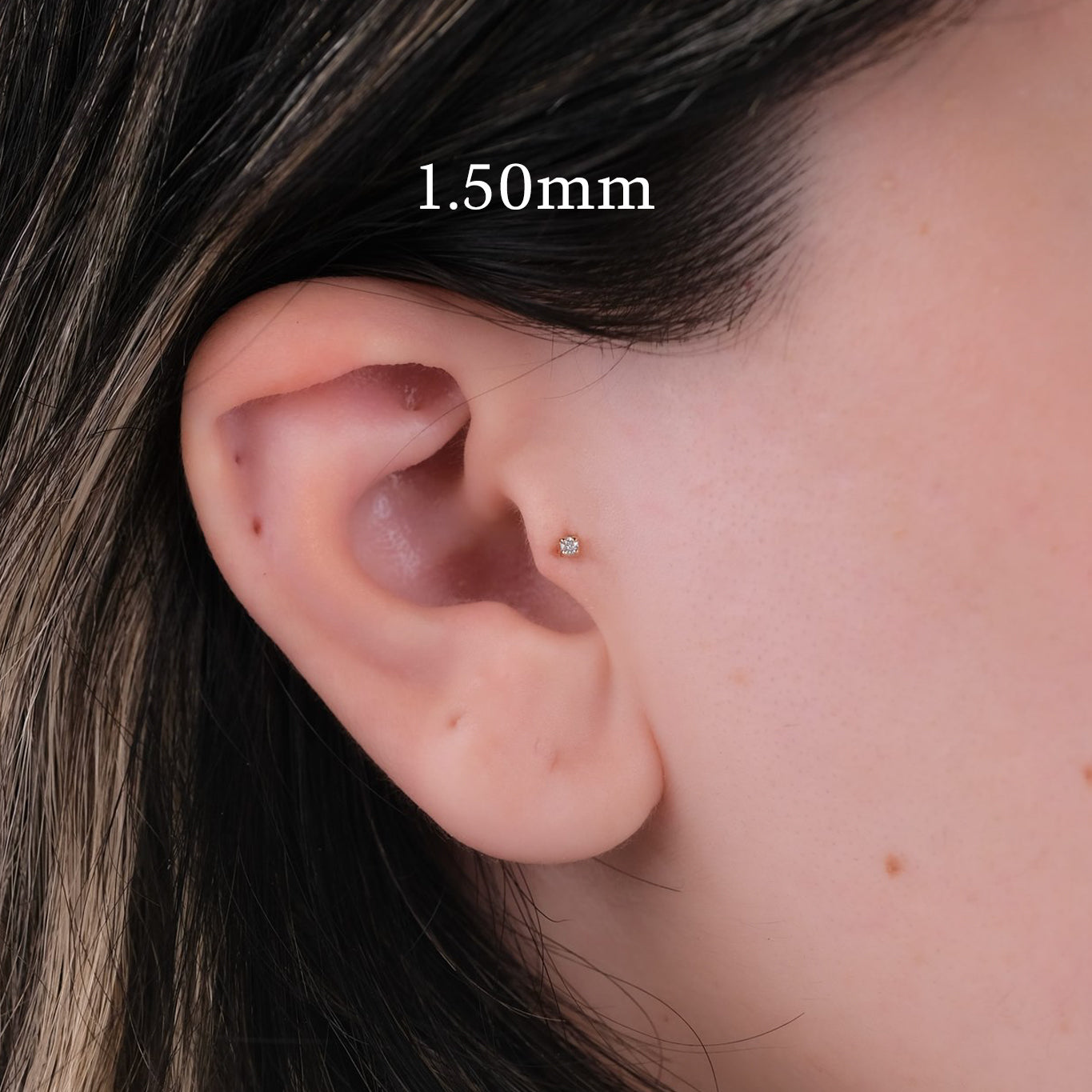 Tektaş Pırlanta Piercing - 14 Ayar Altın