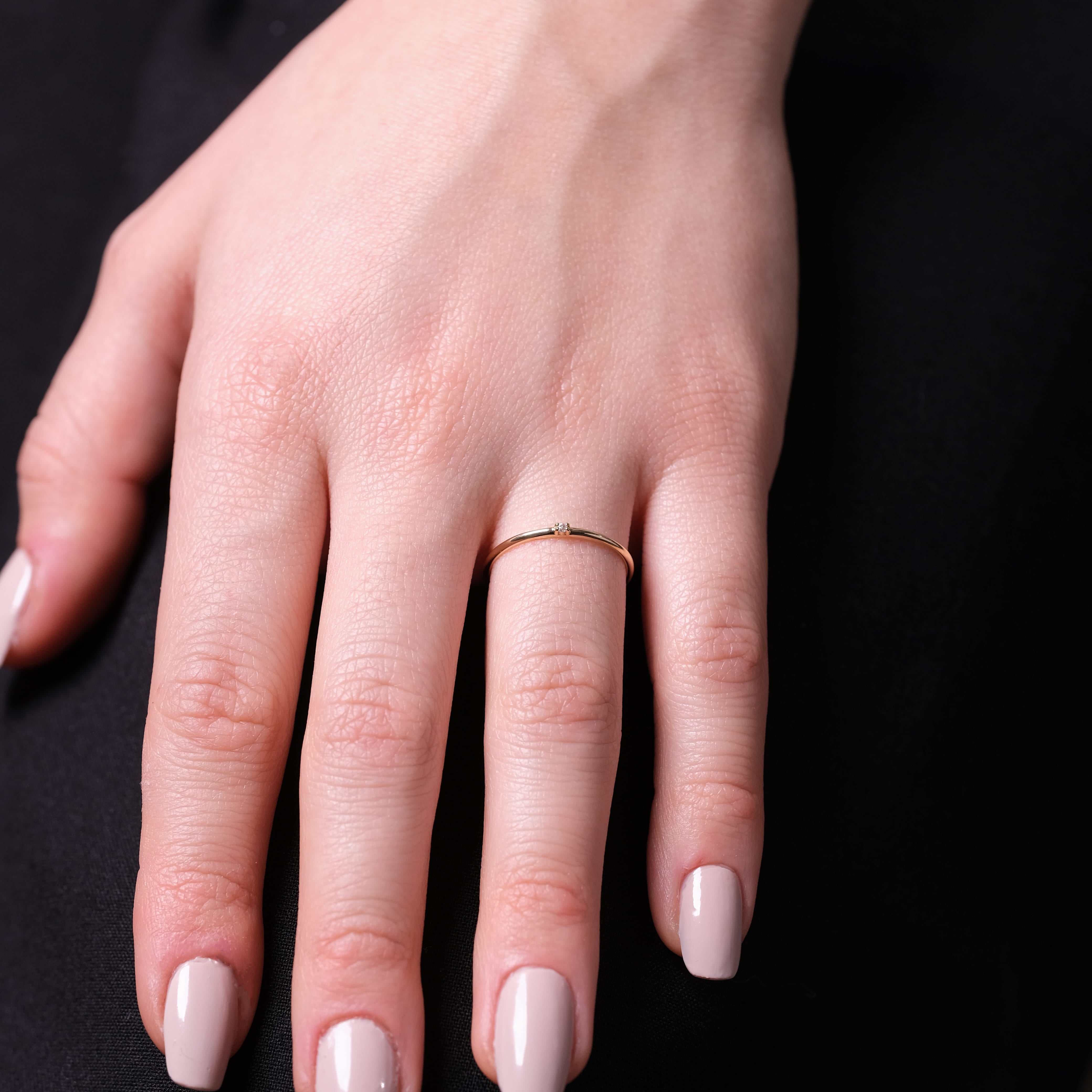 Minimal Tektaş Pırlanta Yüzük – 14 Ayar Altın