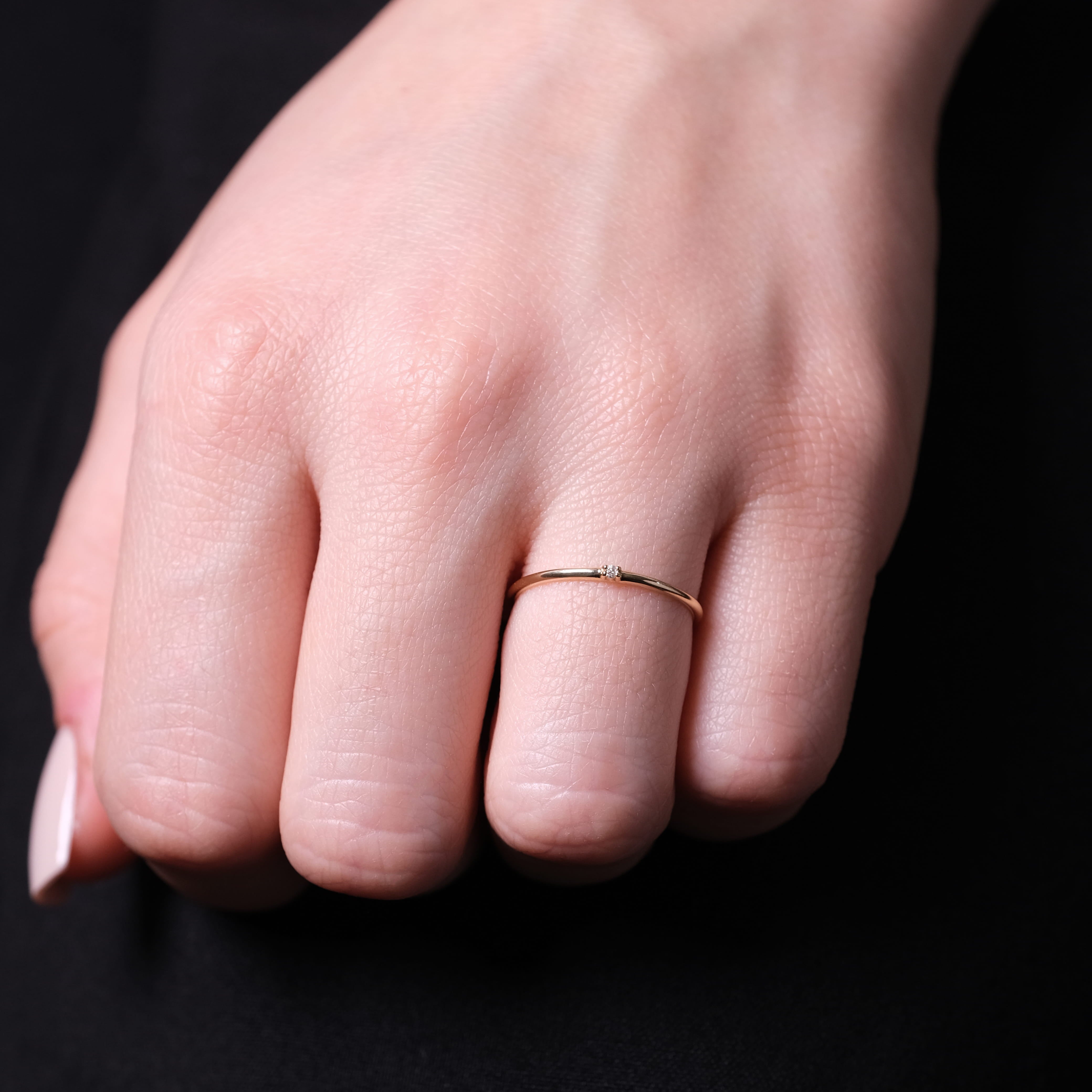 Minimal Tektaş Pırlanta Yüzük – 14 Ayar Altın