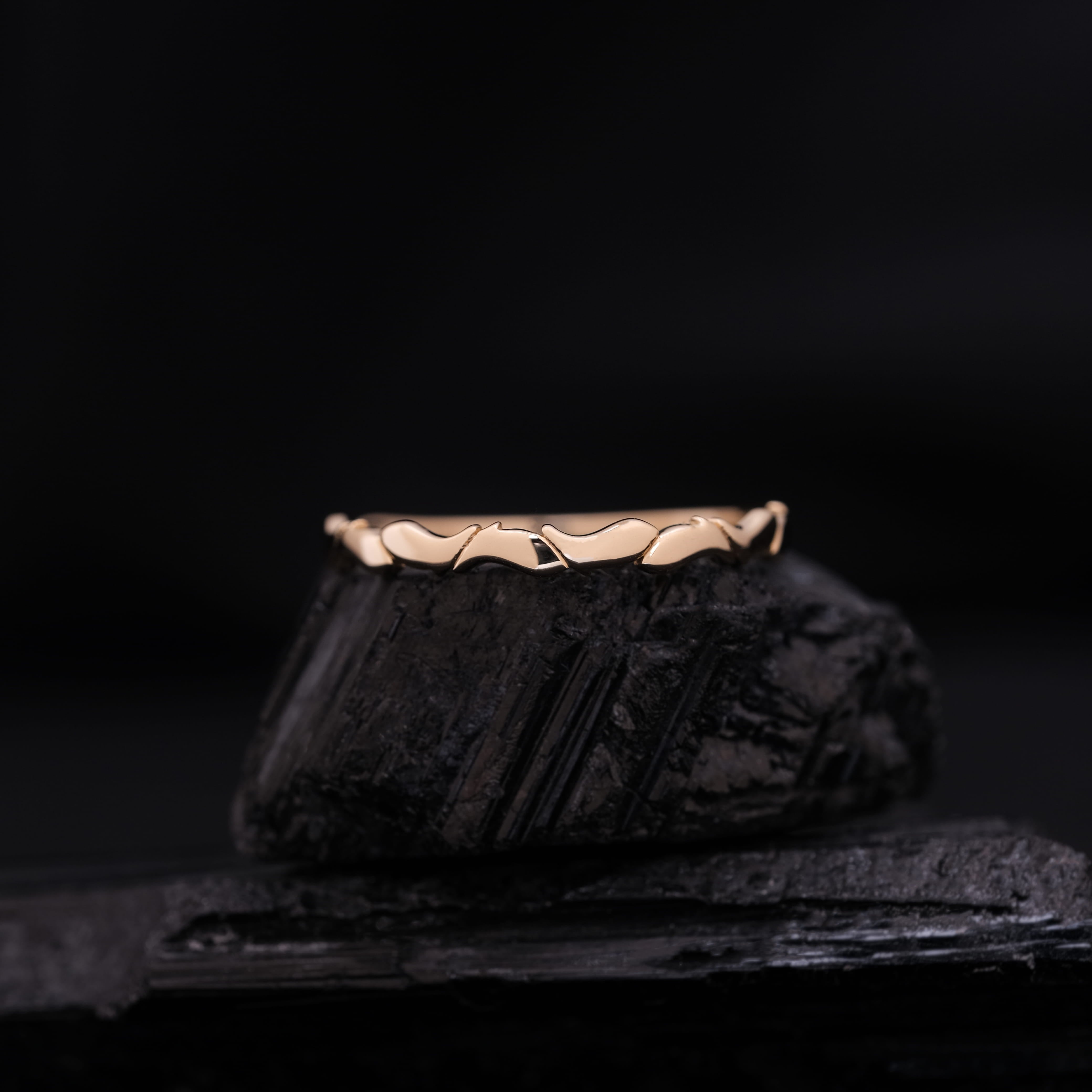 Dalga Form Minimal Altın Yüzük