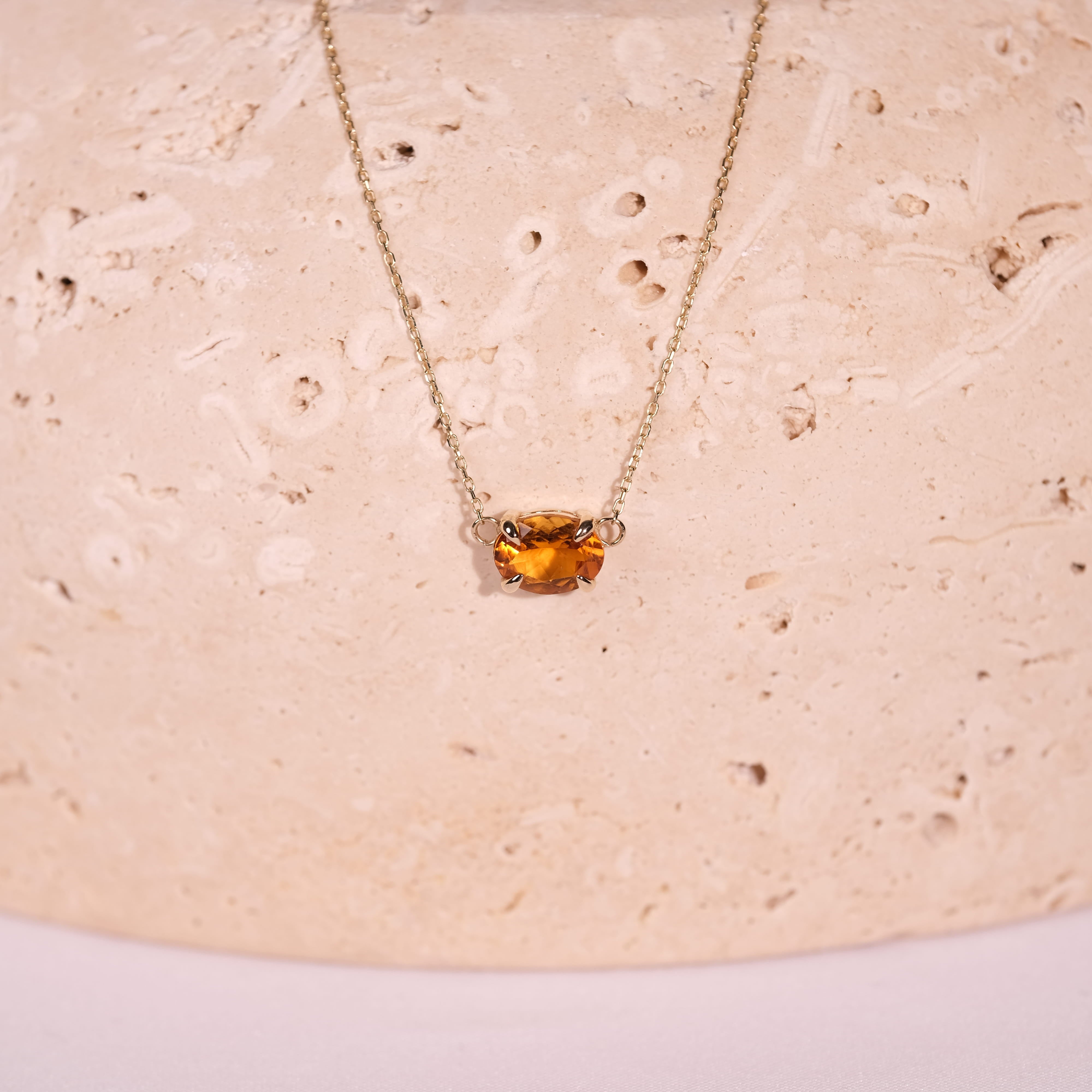 Sitrin Doğal Taşlı Kolye