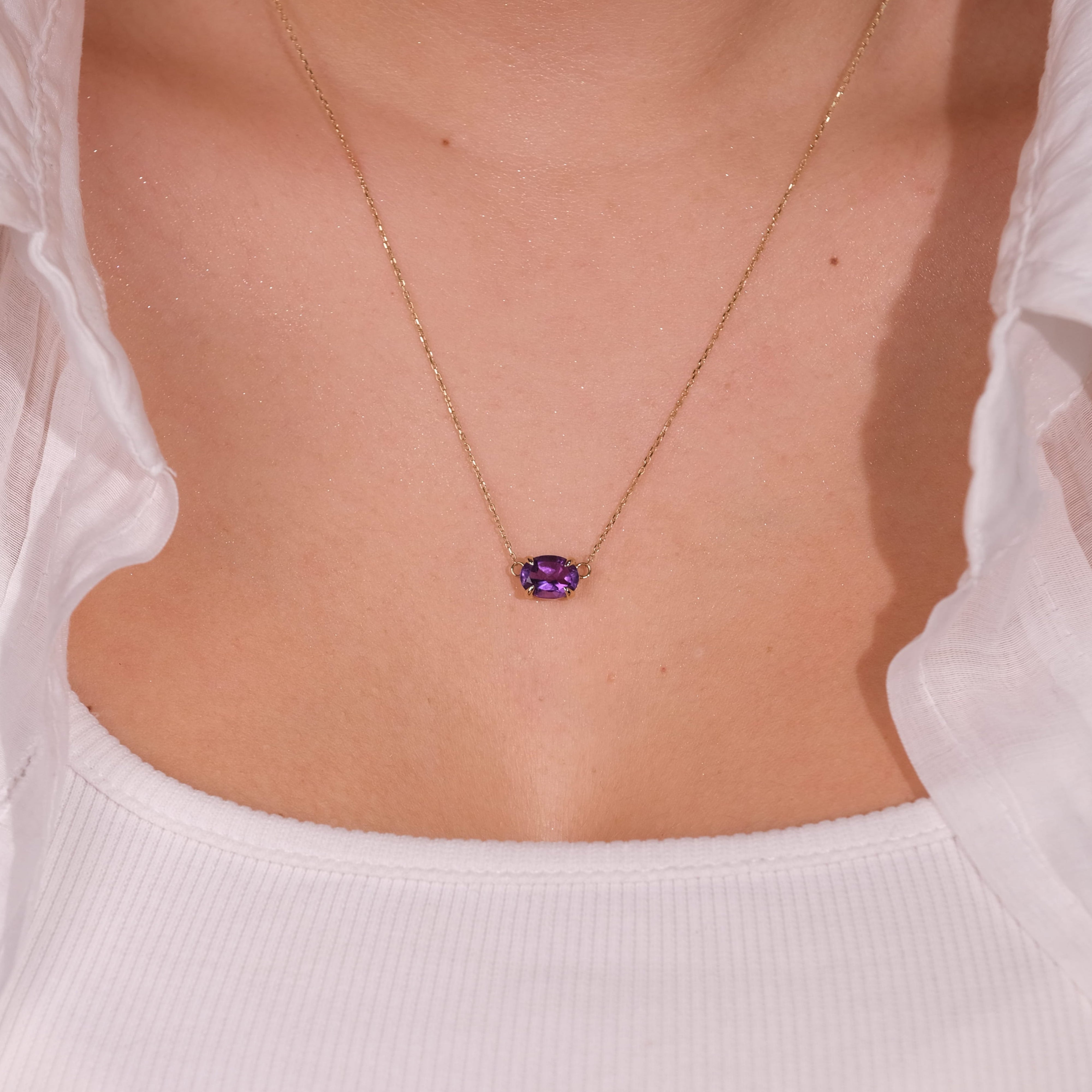 Ametist Doğal Taşlı Kolye