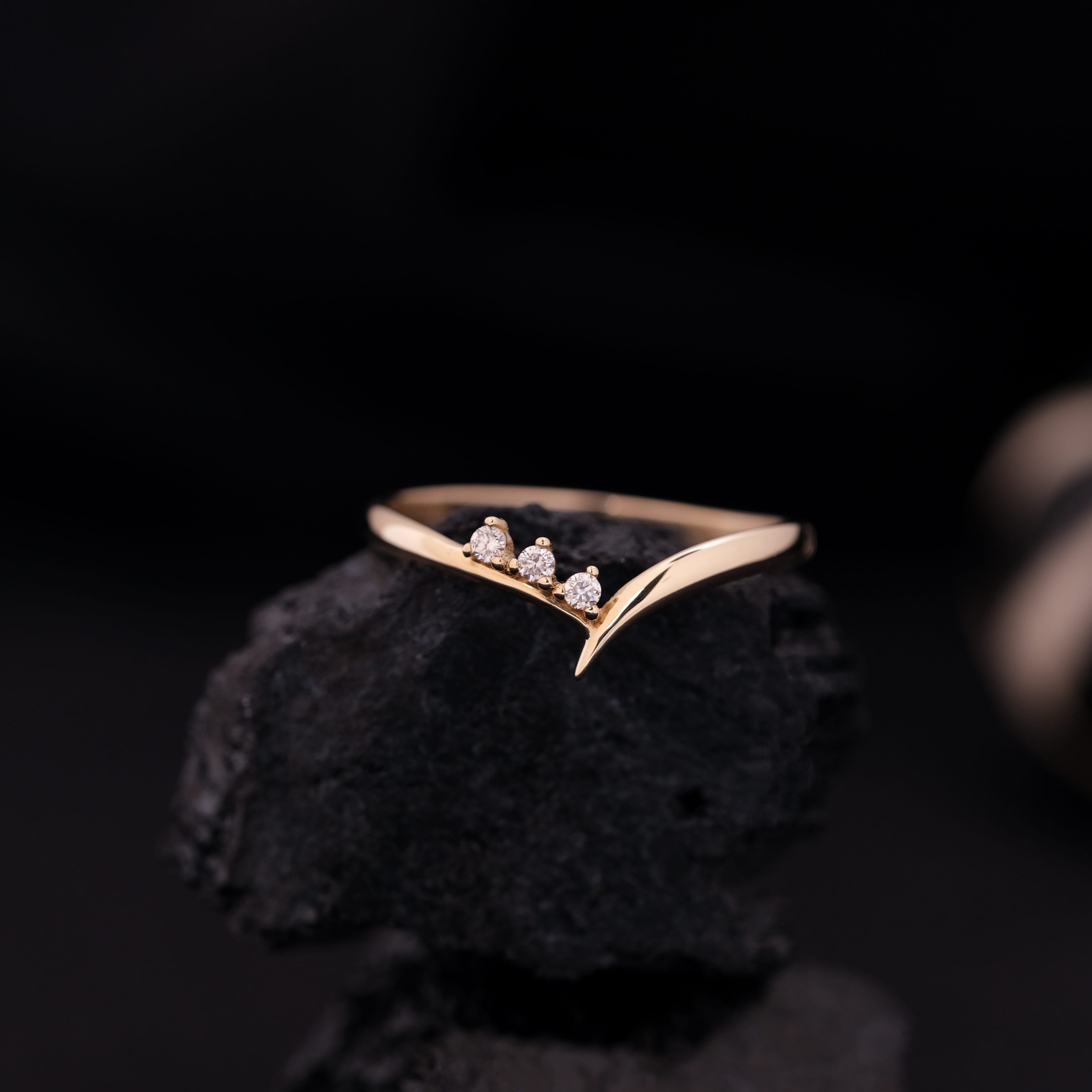 Lina - 14 Ayar Pırlantalı Altın Yüzük