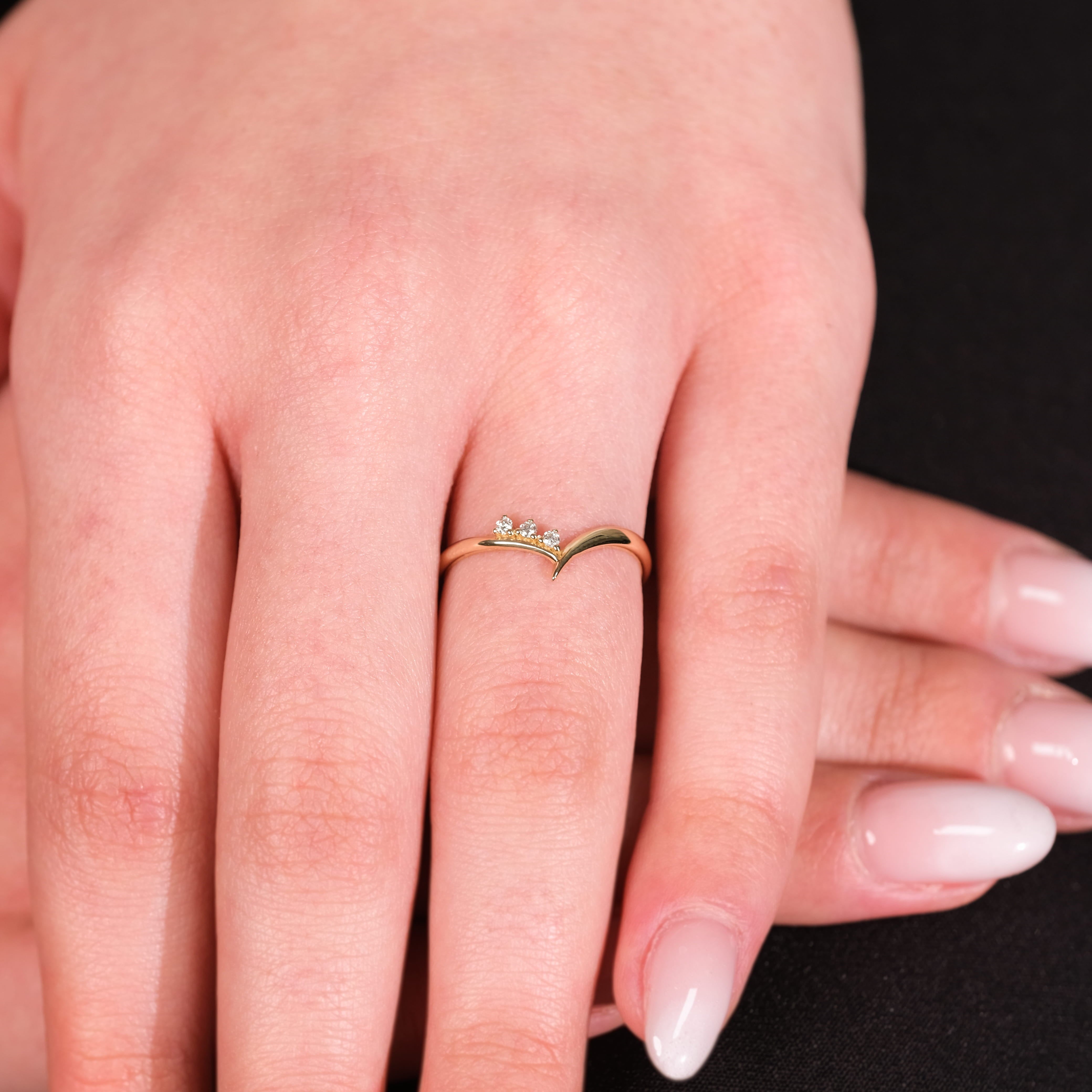 Lina - 14 Ayar Pırlantalı Altın Yüzük