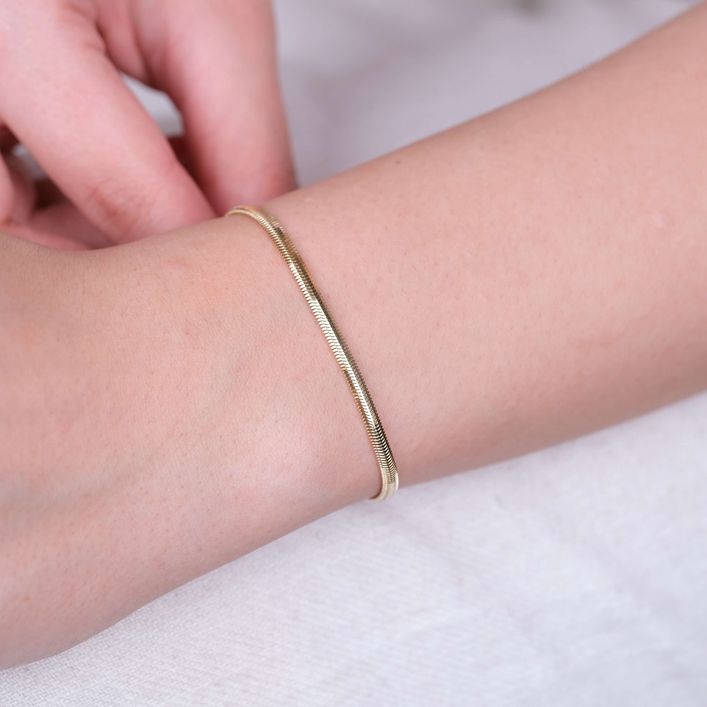 Balık Sırtı Model 14 Ayar Altın Bileklik