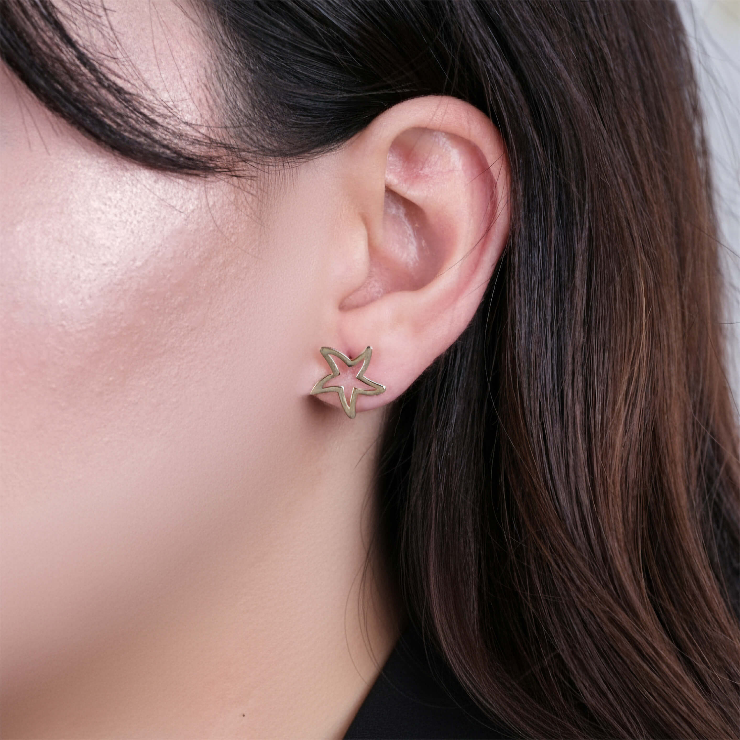 Deniz Yıldızı Form 14 Ayar Altın Küpe