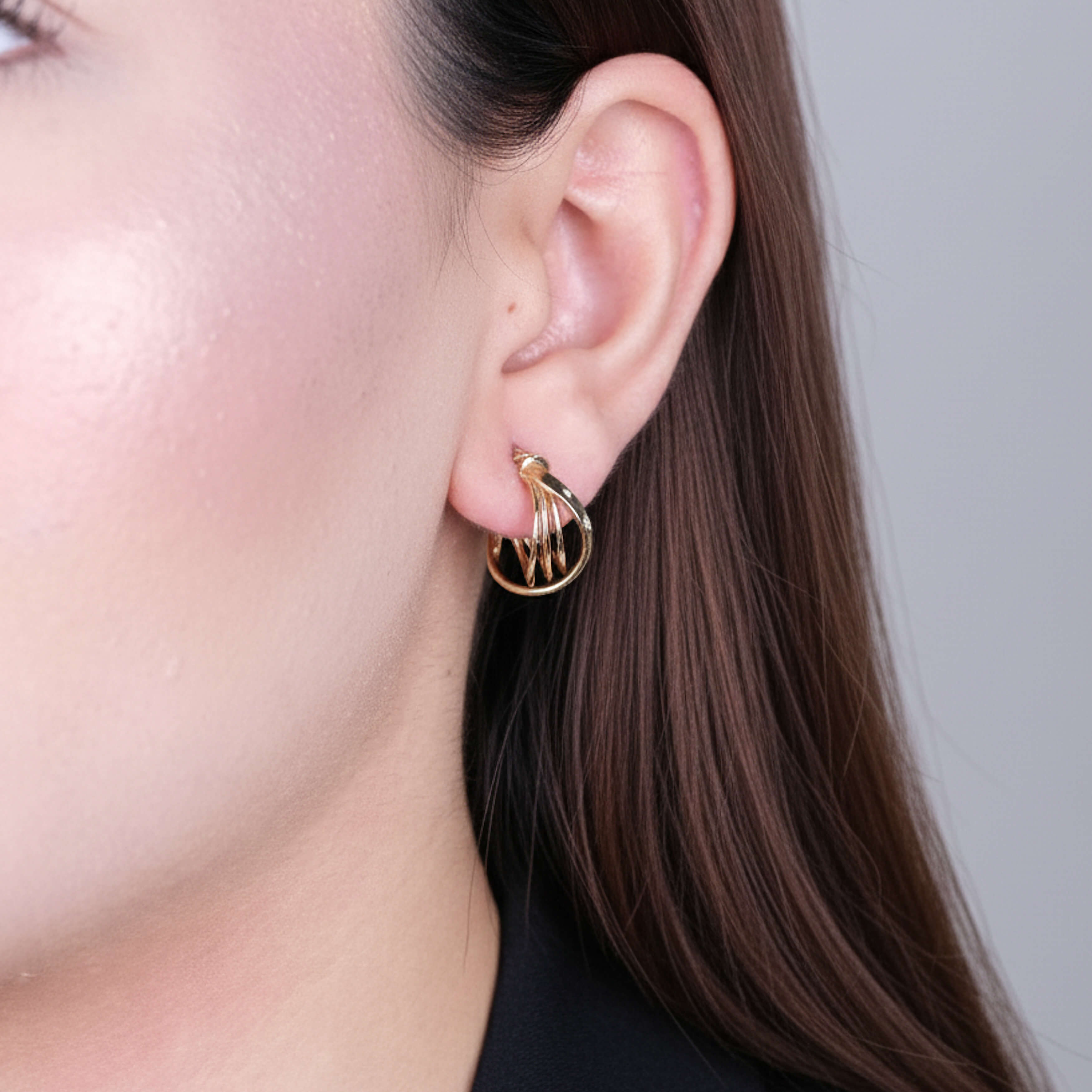 Spiral Form 14 Ayar Altın Küpe