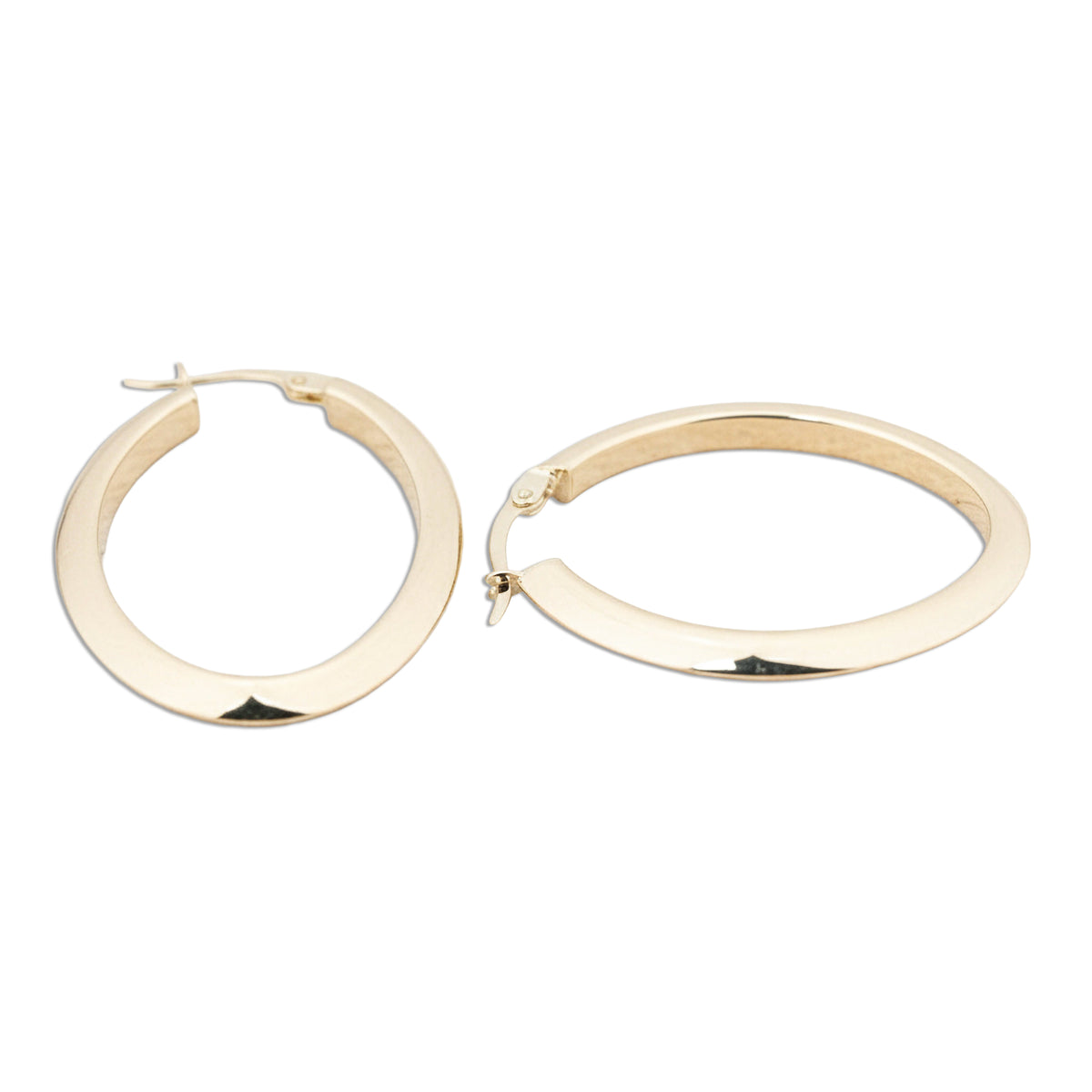 Oval Halka Model 14 Ayar Altın Küpe